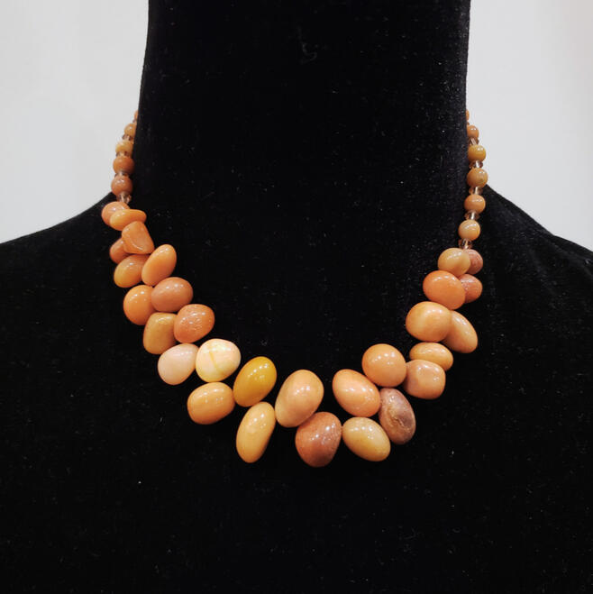 Stone beaded necklace (that looks like beans).
